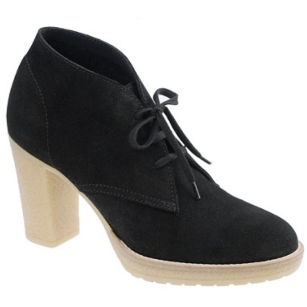 J. CREW Macalister High Heel Black Suede Round Toe Ankle Boots Women’s Size 8
